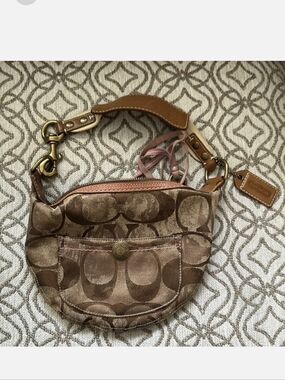 Coach Vintage Hobo Canvas & Leather Shoulder Bag